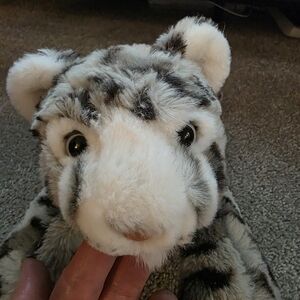FAO Schwarz Gray and White Stuffed Tiger